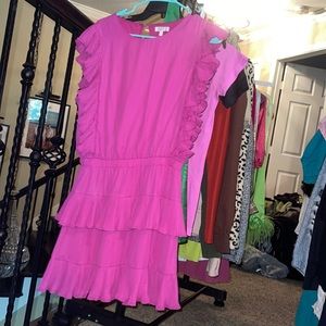 pink ruffle dress
